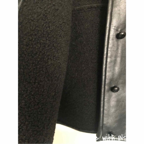 Zara Faux Leather Lined with Faux Shearling Jacket - Picture 12 of 16